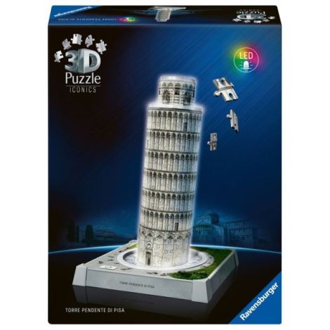 Ravensburger - Puzzle 3D iconic Turnul din Pisa cu LED 216 piese model de colectie in miniatura - poza 2