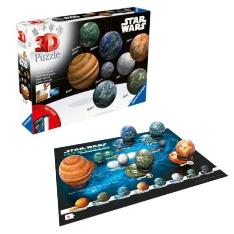 Ravensburger - Puzzle 3D planetele din galaxia Star Wars 531 piese - poza 1