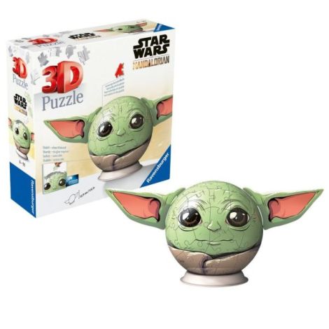 Ravensburger - Puzzle 3D Star Wars The Mandalorian figurina Grogu cu urechi 72 piese - poza 1