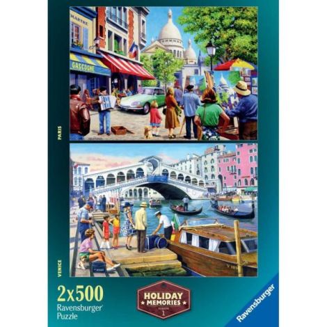 Ravensburger - Puzzle amintiri din vacanta 2x500 piese - poza 2