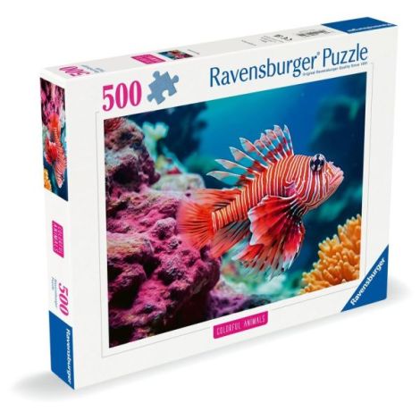 Ravensburger - Puzzle animale colorate pestele leu rosu 500 piese - poza 2