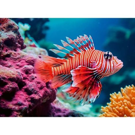 Ravensburger - Puzzle animale colorate pestele leu rosu 500 piese - poza 3