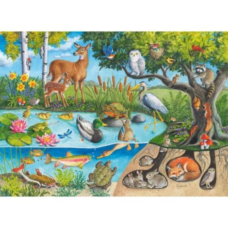 Ravensburger - Puzzle animale deasupra si sub apa 60 piese - poza 3