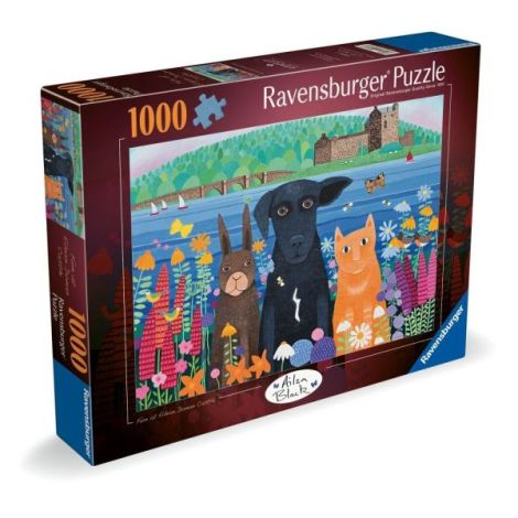 Ravensburger - Puzzle animalute la castelul Eilean Donan 1000 piese - poza 1