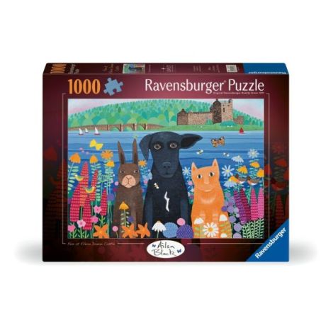 Ravensburger - Puzzle animalute la castelul Eilean Donan 1000 piese - poza 2