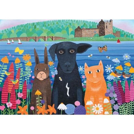 Ravensburger - Puzzle animalute la castelul Eilean Donan 1000 piese - poza 3
