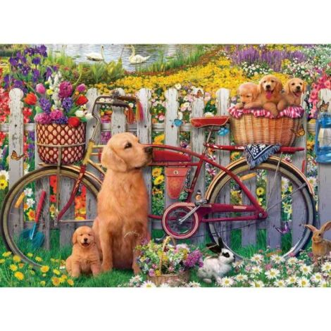 Ravensburger - Puzzle catelusi pe bicicleta 500 piese design nou - poza 1
