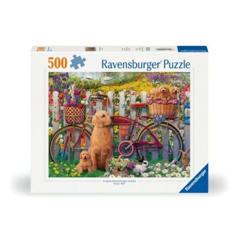 Ravensburger - Puzzle catelusi pe bicicleta 500 piese design nou - poza 2