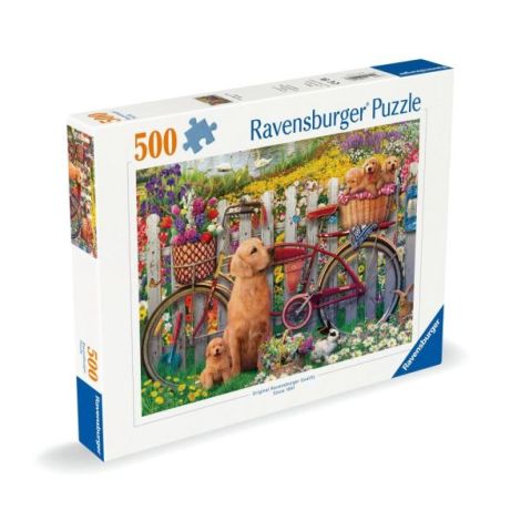 Ravensburger - Puzzle catelusi pe bicicleta 500 piese design nou - poza 3