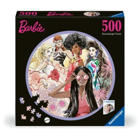 Ravensburger - Puzzle cerc Barbie 500 piese - poza 1