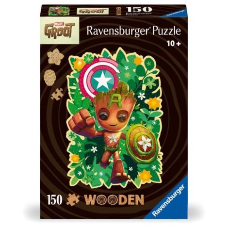 Ravensburger - Puzzle contur din lemn Marvel Groot 150 piese - poza 1