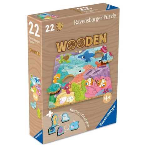Ravensburger - Puzzle din lemn vietati marine 22 piese - poza 1