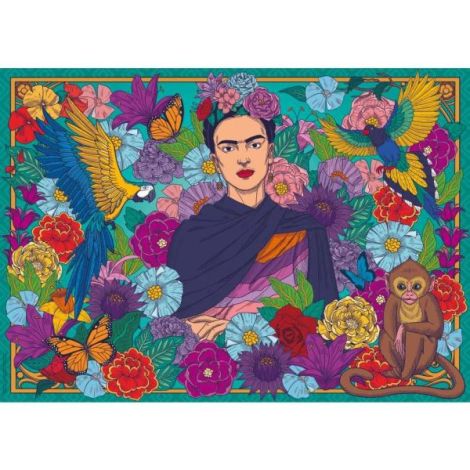 Ravensburger - Puzzle Frida Kahlo inconjurata de flori 1000 piese - poza 3