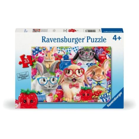 Ravensburger - Puzzle iepurasi si fructe de padure 35 piese - poza 1