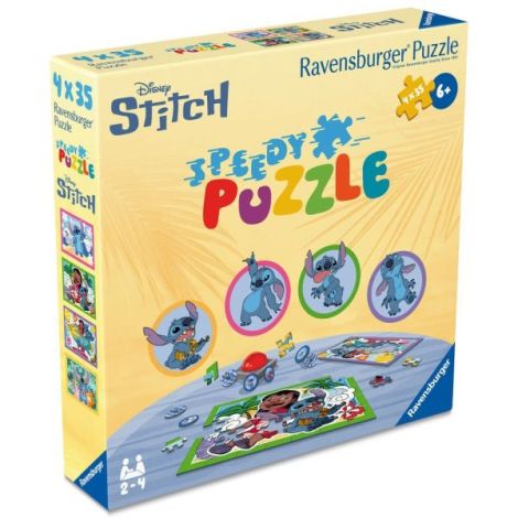 Ravensburger - Puzzle interactiv cu buton sonor pentru testarea rapiditatii Disney Stitch 4x35 piese - poza 1