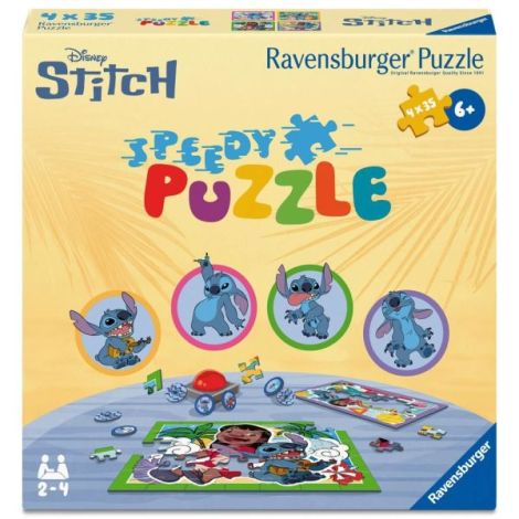 Ravensburger - Puzzle interactiv cu buton sonor pentru testarea rapiditatii Disney Stitch 4x35 piese - poza 2