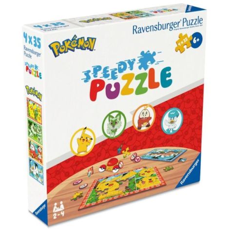 Ravensburger - Puzzle interactiv cu buton sonor pentru testarea rapiditatii Pokemon 4x35 piese - poza 1