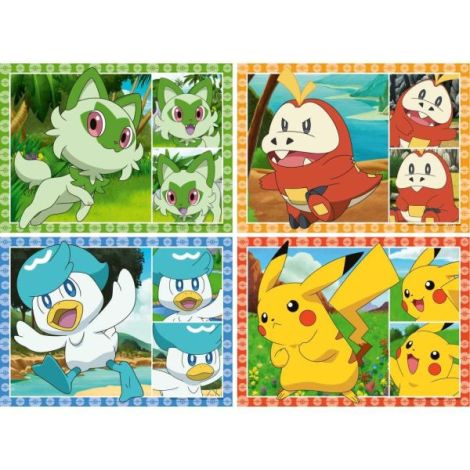 Ravensburger - Puzzle interactiv cu buton sonor pentru testarea rapiditatii Pokemon 4x35 piese - poza 3