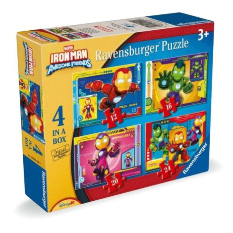 Ravensburger - Puzzle Iron Man si prietenii 4 buc in cutie 12 16 20 24 piese - poza 1