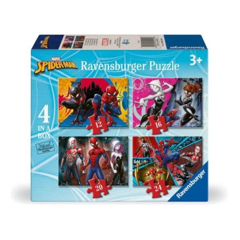 Ravensburger - Puzzle Marvel Spiderman 4 buc in cutie 12 16 20 24 piese - poza 2