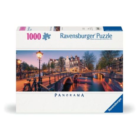 Ravensburger - Puzzle panorama noaptea in Amsterdam 1000 piese design nou - poza 2