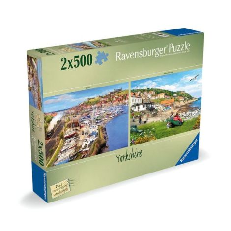 Ravensburger - Puzzle peisaje pitoresti Yorkshire Whitby si Runswick Bay 2x500 piese - poza 1