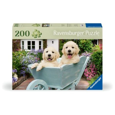 Ravensburger - Puzzle pentru varstnici Golden Retriever cu sablon de imagine si suport din carton 200 piese mari XL - poza 1