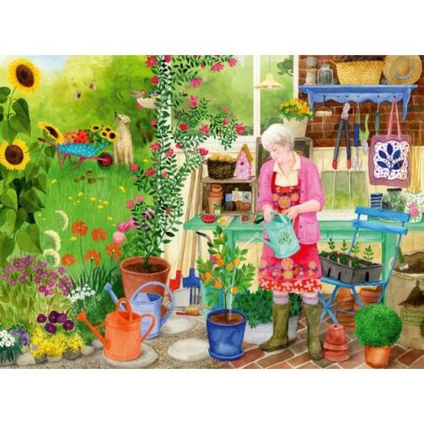 Ravensburger - Puzzle pentru varstnici gradinarit cu sablon de imagine si suport din carton 100 piese mari XL - poza 3