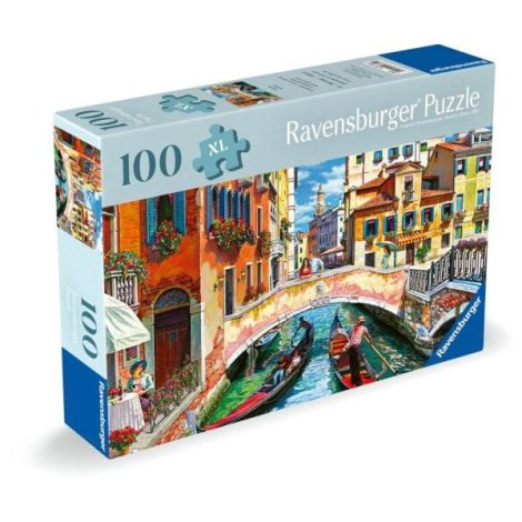 Ravensburger - Puzzle pentru varstnici Venetia cu sablon de imagine si suport din carton 100 piese mari XL - poza 2