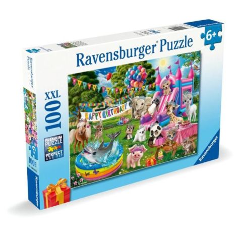 Ravensburger - Puzzle petrecere aniversara cu animalute 100 piese XXL - poza 2