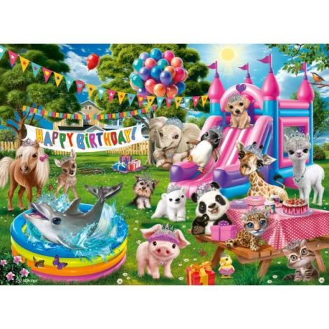 Ravensburger - Puzzle petrecere aniversara cu animalute 100 piese XXL - poza 3