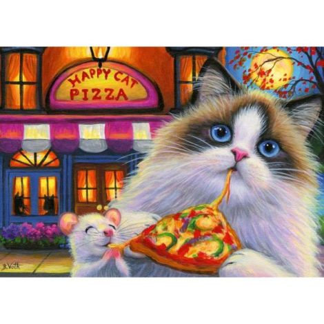 Ravensburger - Puzzle pisica mancand pizza 35 piese - poza 3