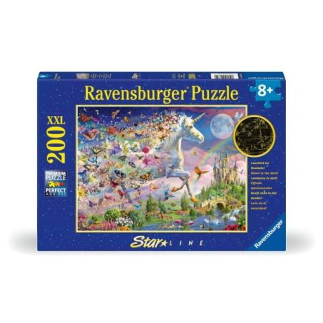 Ravensburger - Puzzle Star Line Unicorn si fluturi care lumineaza in intuneric 200 piese XXL - poza 1