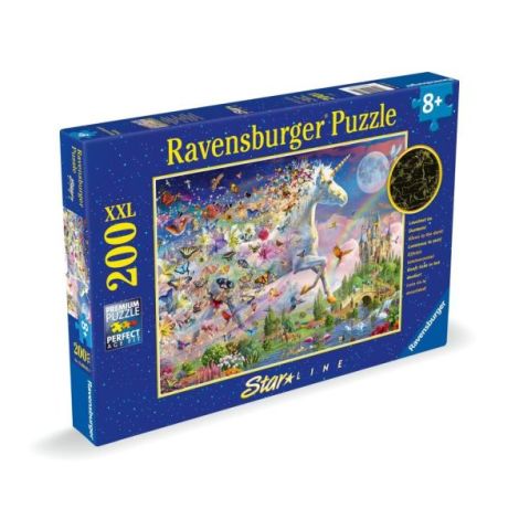 Ravensburger - Puzzle Star Line Unicorn si fluturi care lumineaza in intuneric 200 piese XXL - poza 2