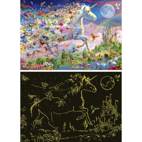 Ravensburger - Puzzle Star Line Unicorn si fluturi care lumineaza in intuneric 200 piese XXL - poza 4
