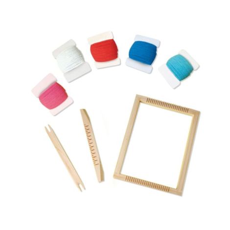 Razboi de tesut de jucarie cu accesorii si fire colorate - poza 3