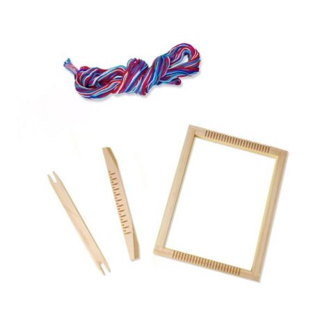 Razboi de tesut de jucarie cu accesorii si fire colorate - poza 4