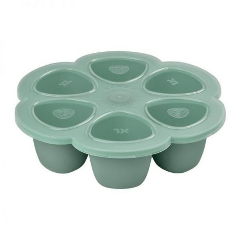 Recipient ermetic silicon multiportii 6x150 ml Beaba Sage Green - poza 1