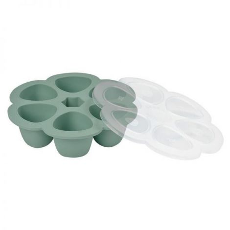 Recipient ermetic silicon multiportii 6x150 ml Beaba Sage Green - poza 2