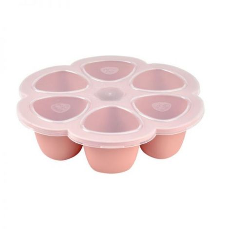 Recipient ermetic silicon multiportii 6x90 ml Beaba Old Pink - poza 1