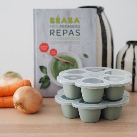 Recipient ermetic silicon multiportii 6x90 ml Beaba Sage Green - poza 4