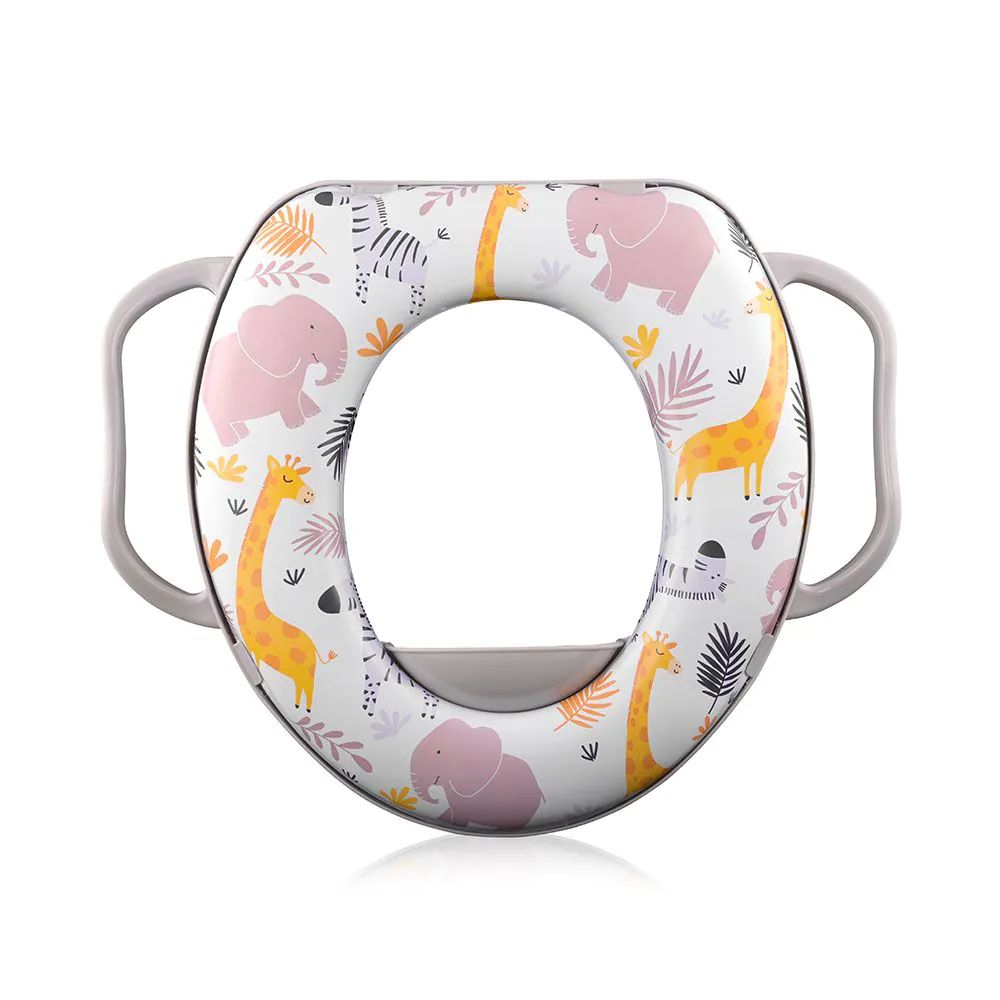 Reductor pentru toaleta moale cu manere Lorelli Grey Animals - poza 2