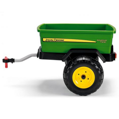 Remorca Peg Perego John Deere Adventure, 3 ani+, Negru Verde Galben - poza 2