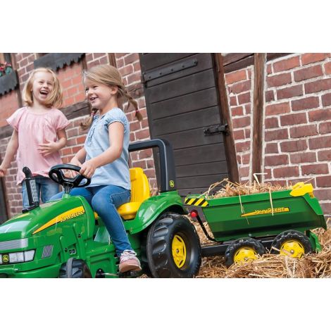 Remorca pentru tractor cu pedale Rolly Toys - RollyHalfpipe John Deere RT122165 - poza 3