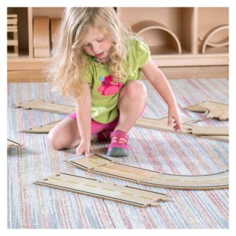 Roadway, traseu auto din lemn, 42 piese, Guidecraft - poza 3
