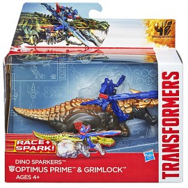 Robot Transformers Set figurine Optimus si Grimlock Dino sparkers - poza 2