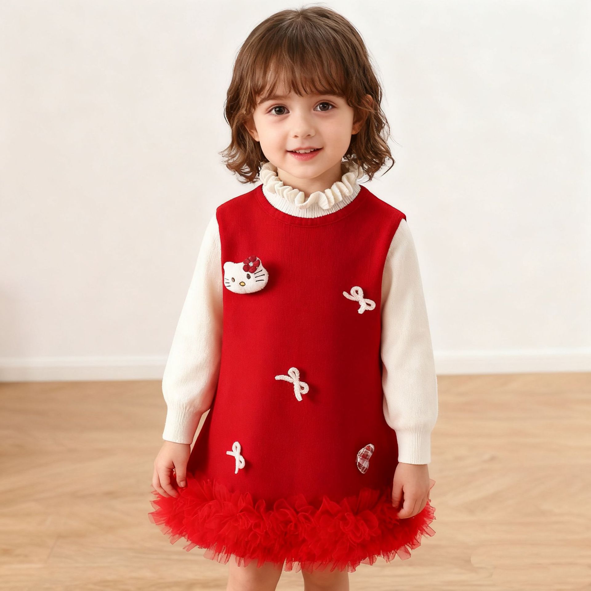 Rochie Rosie Fetite Hello Kitti - 6-7 ani - poza 1