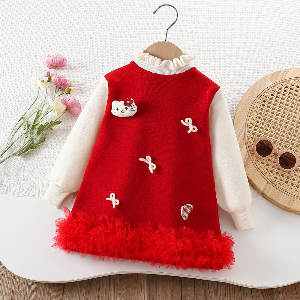 Rochie Rosie Fetite Hello Kitti - 6-7 ani - poza 2