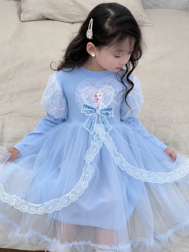 Rochita Albastra Fetite Elsa - 7-8 ani - poza 4