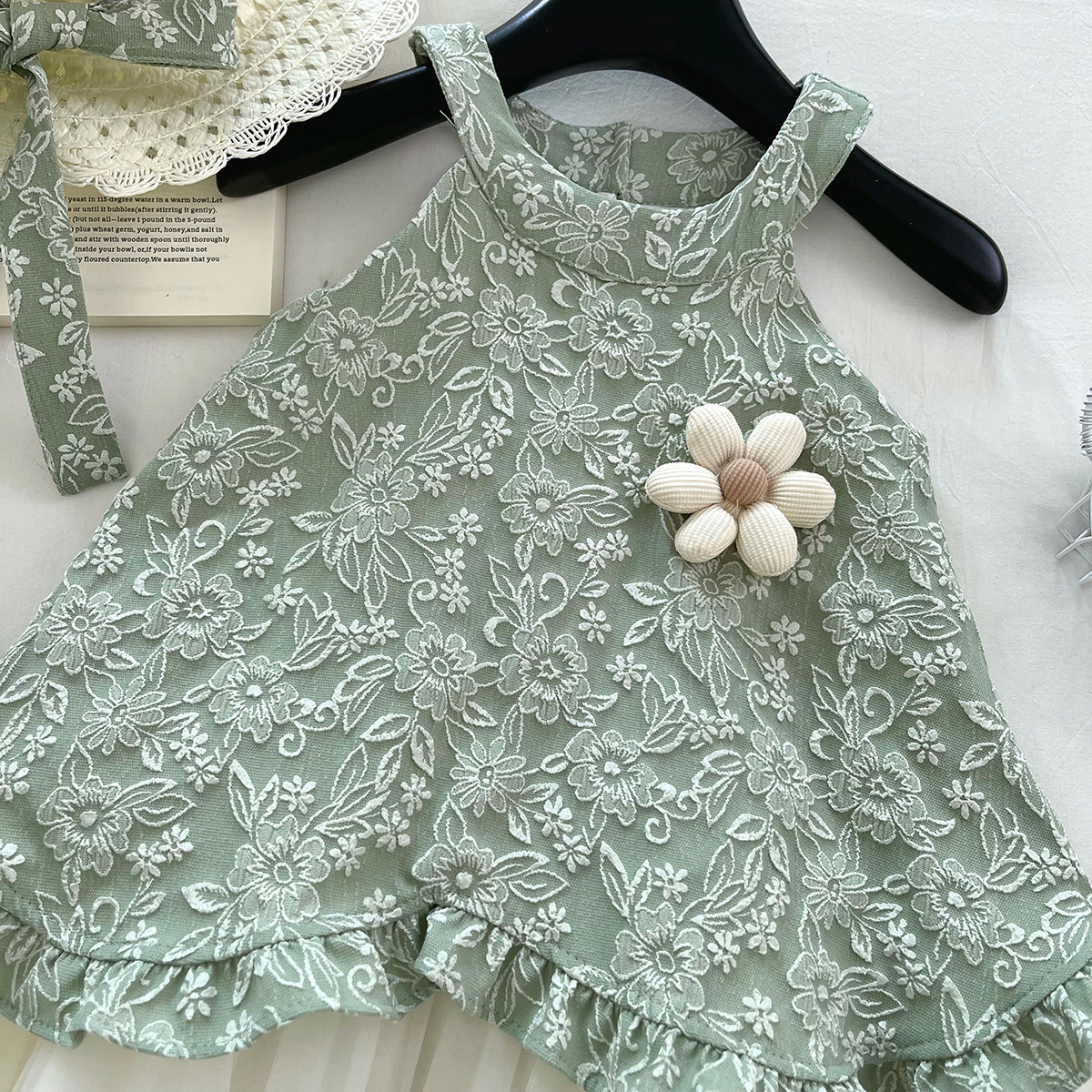 Rochita Fetite Verde cu Tulle Amalia - 3-4 ani - poza 4